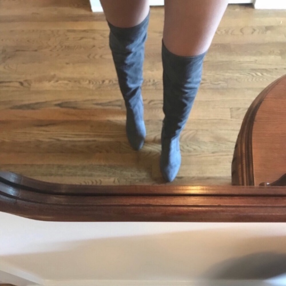 Over the Knee Suede Boots Grey size 7.5